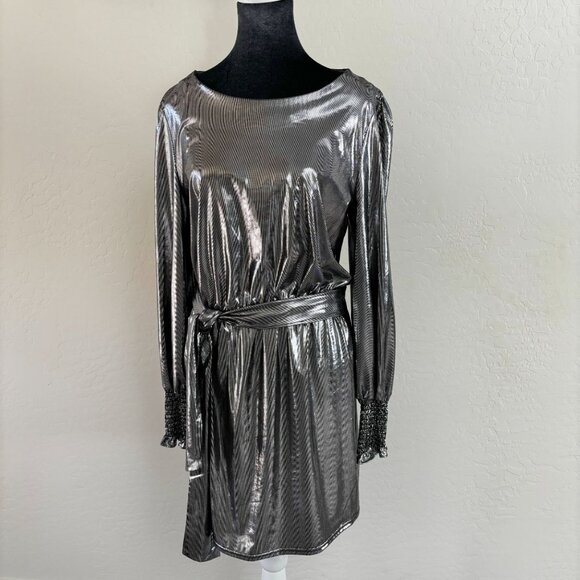 Betsey Johnson Silver Mini Dress - Picture 1 of 12